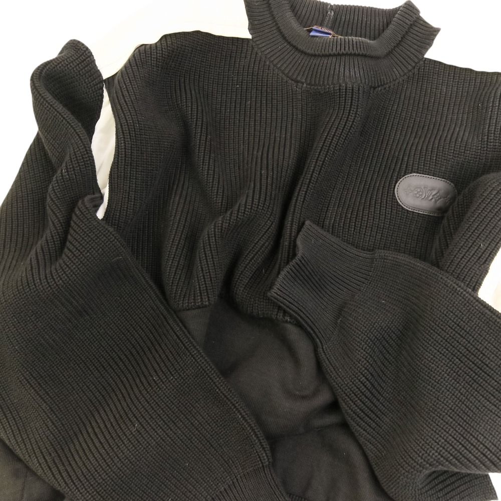 Louis Vuitton Mixed Knit Lightweight Summer Pullover Sweater S Black White — view 7