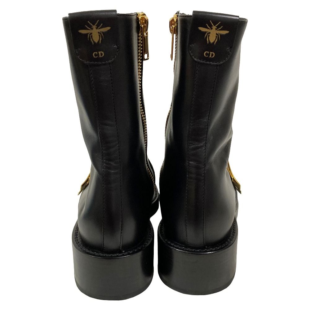 Dior D-Matelasse Leather Ankle Boots Black — view 5