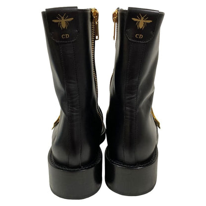 Dior D-Matelasse Leather Ankle Boots Black — view 5