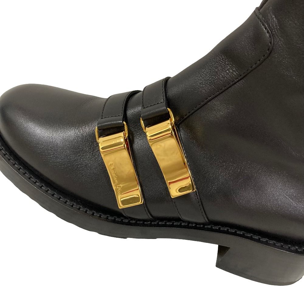 Dior D-Matelasse Leather Ankle Boots Black — view 7