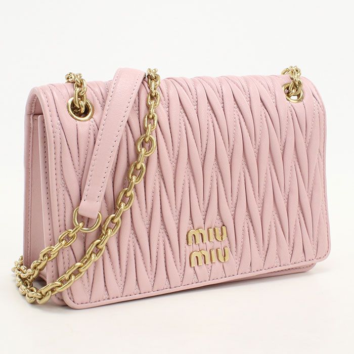 Miu Miu Chain Matelasse Shoulder Bag Lambskin
