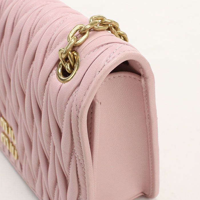 Miu Miu Chain Matelasse Shoulder Bag Lambskin — view 6