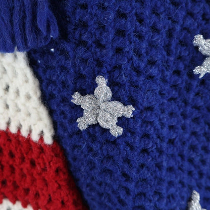Celine Wool Hoodie Stars and Stripes Hooded Knit Sweater Multi — view 6
