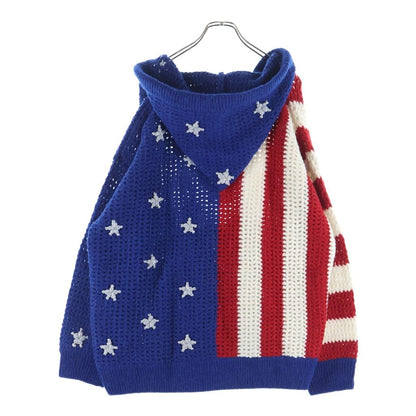 Celine Wool Hoodie Stars and Stripes Hooded Knit Sweater Multi — view 2
