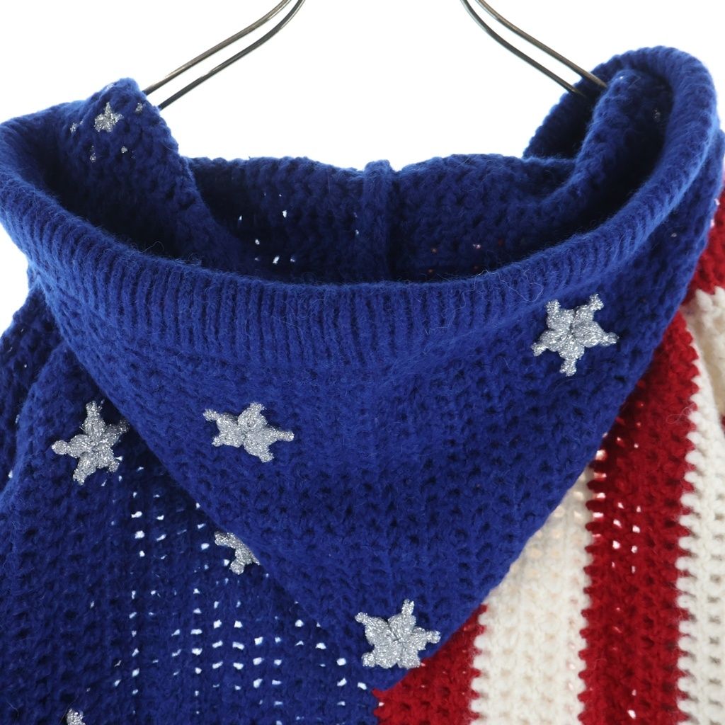Celine Wool Hoodie Stars and Stripes Hooded Knit Sweater Multi — view 4