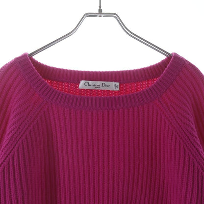Dior Cashmere Square Neck Half Sleeve Knit Sweater Pink — view 3