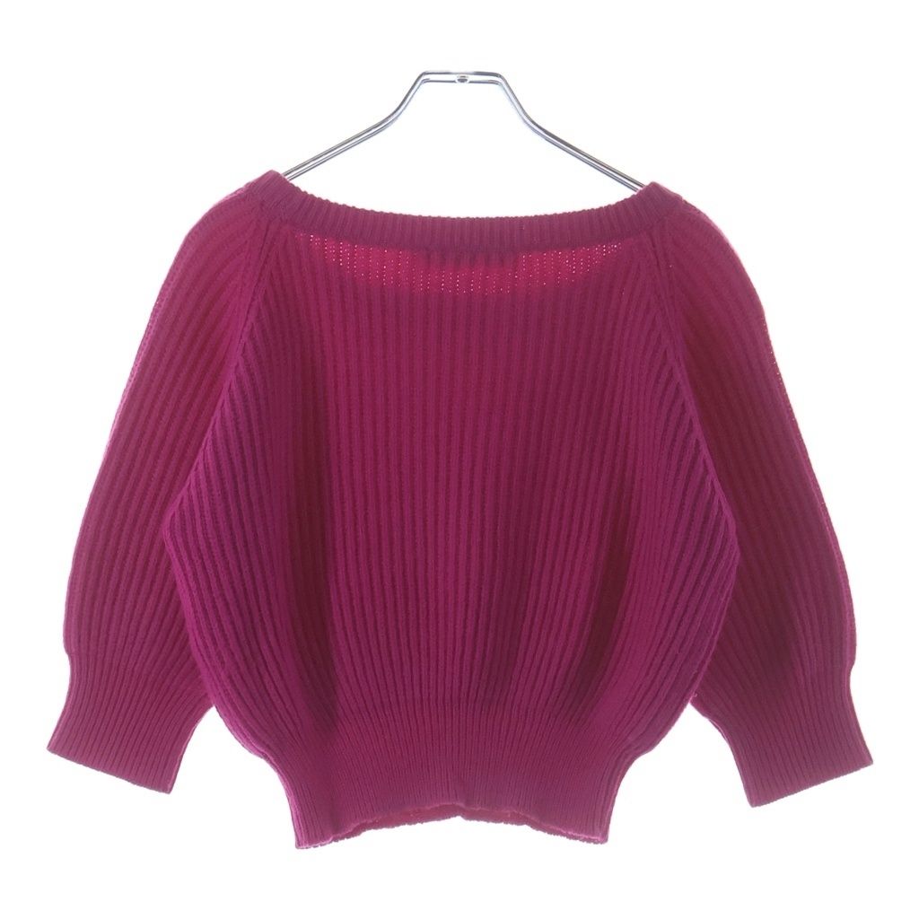 Dior Cashmere Square Neck Half Sleeve Knit Sweater Pink — view 2