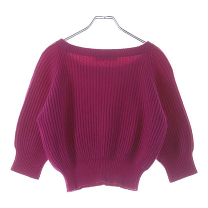 Dior Cashmere Square Neck Half Sleeve Knit Sweater Pink — view 2