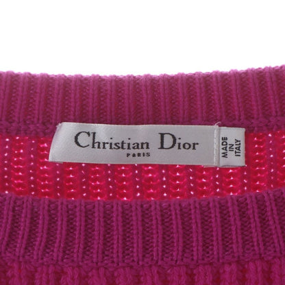 Dior Cashmere Square Neck Half Sleeve Knit Sweater Pink — view 7
