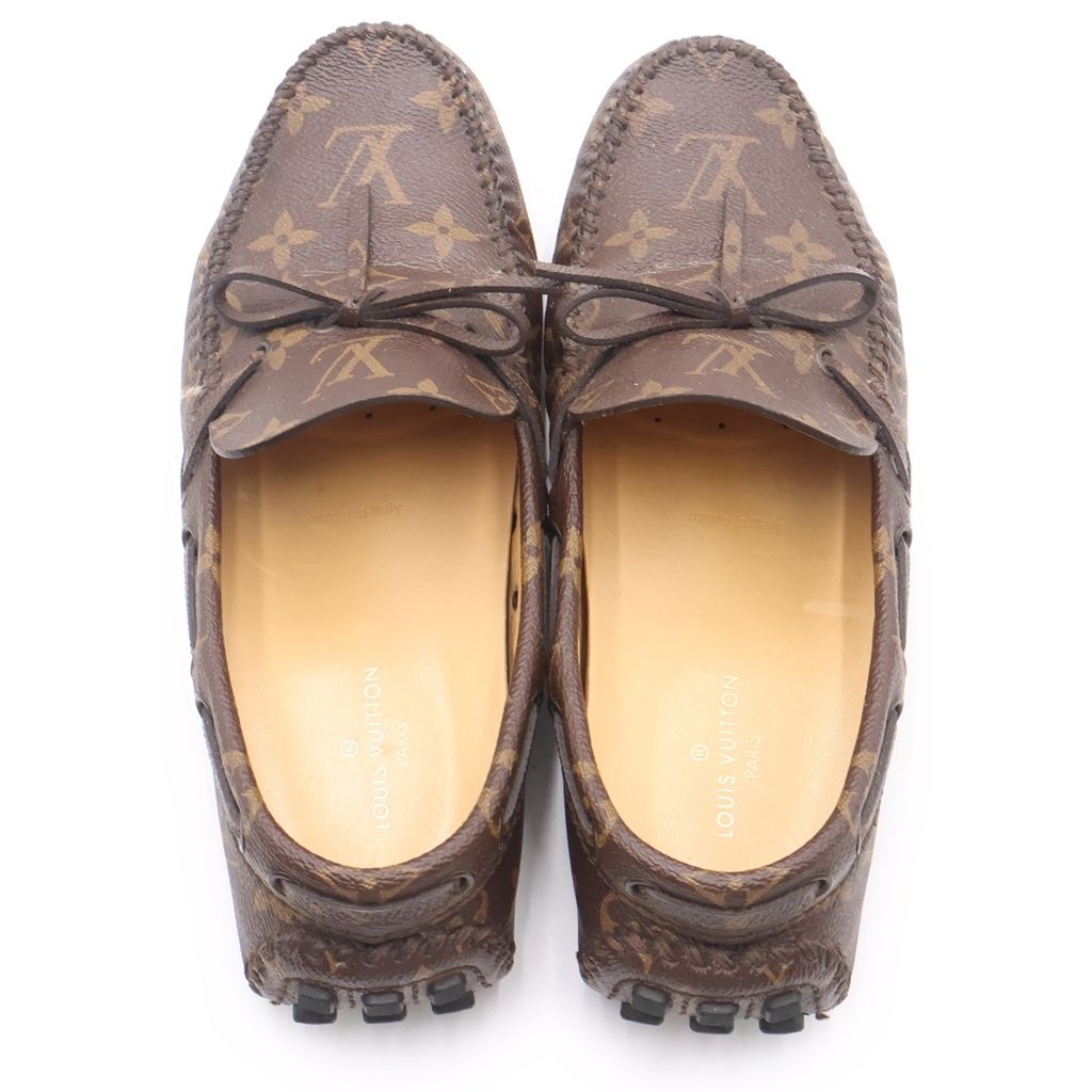 Louis Vuitton LV Driver Line Loafers Monogram Driving Shoes Brown — view 4