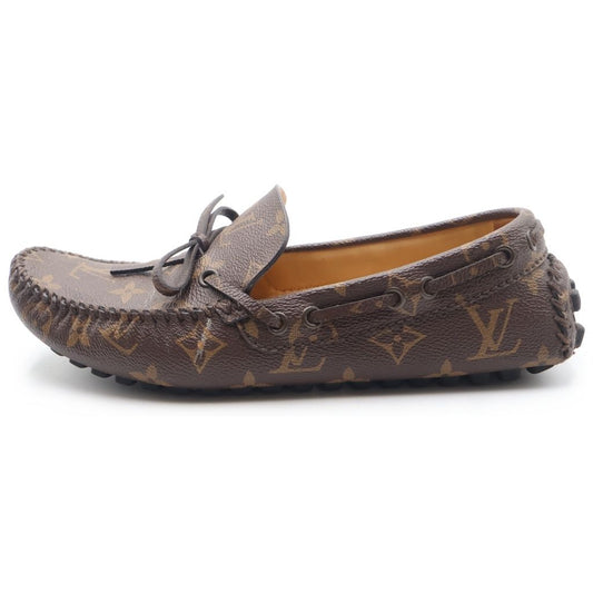 Louis Vuitton LV Driver Line Loafers Monogram Driving Shoes Brown