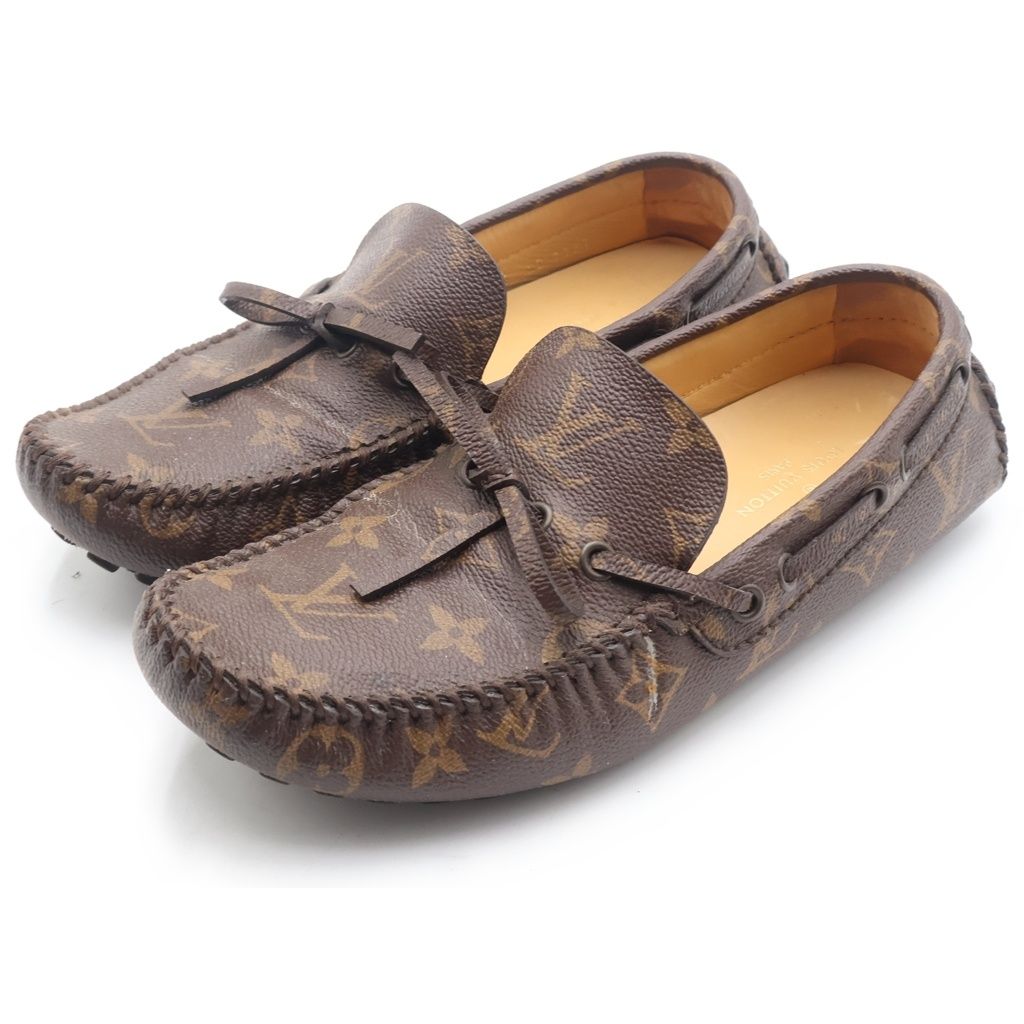 Louis Vuitton LV Driver Line Loafers Monogram Driving Shoes Brown — view 2