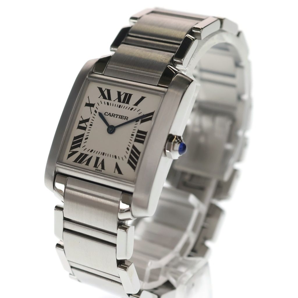 Cartier Tank Francaise White Dial SS Quartz Stainless Steel Watch — view 4