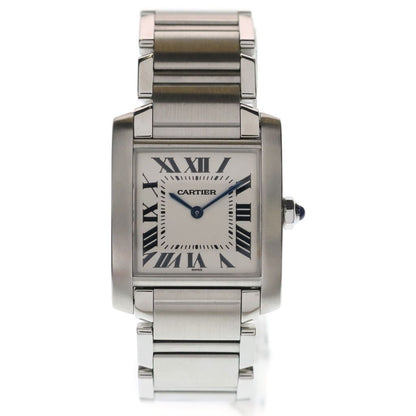 Cartier Tank Francaise White Dial SS Quartz Stainless Steel Watch