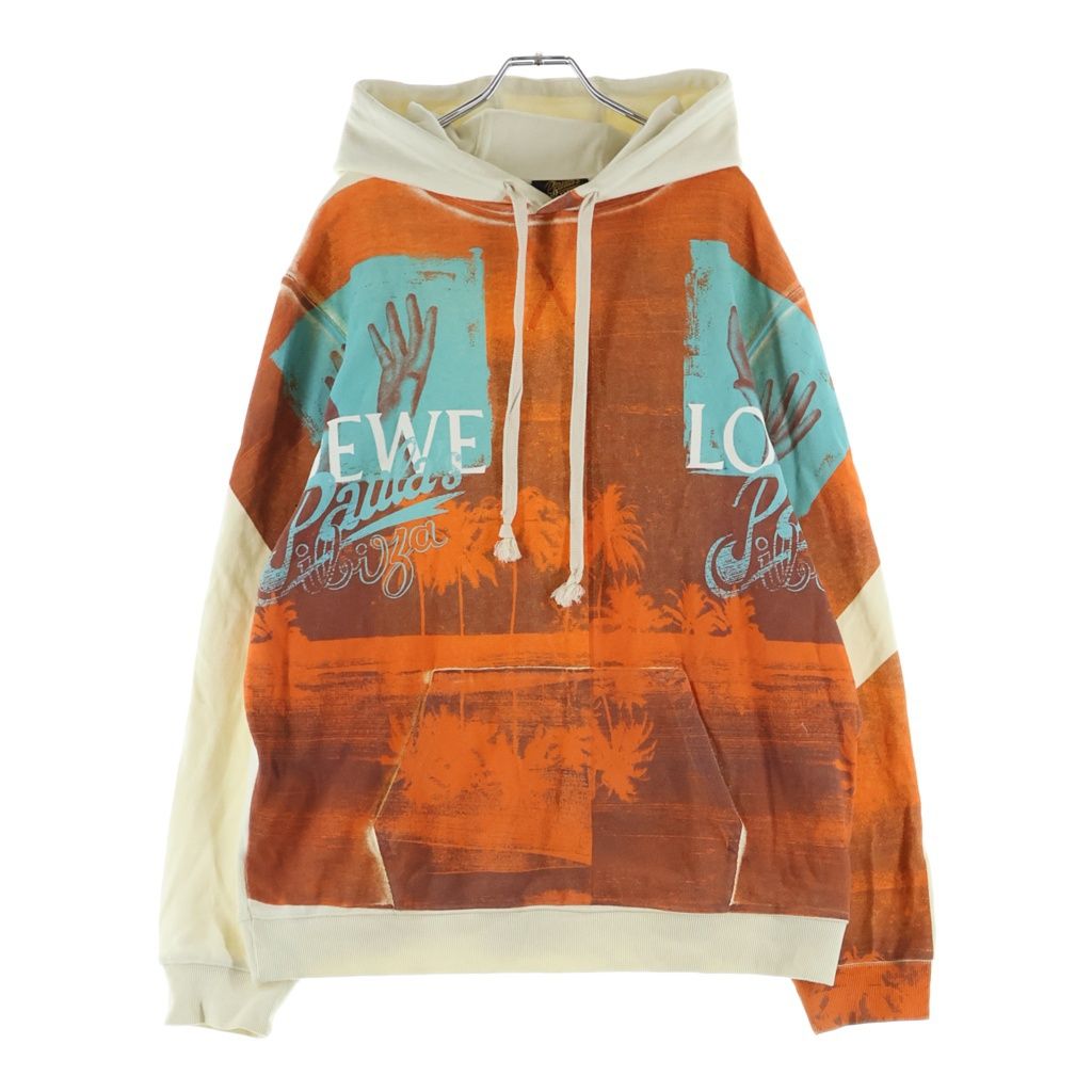 Loewe Paula's Ibiza Hoodie Alphabet Print Graphic Pullover Orange White