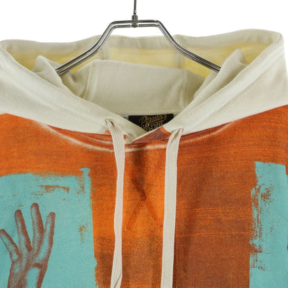 Loewe Paula's Ibiza Hoodie Alphabet Print Graphic Pullover Orange White — view 3