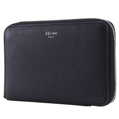 Celine Midi Amzip Around Calf Leather Black Bifold Wallet — view 2