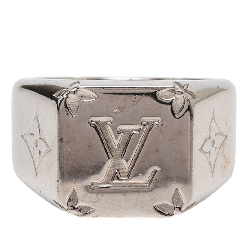 Louis Vuitton Monogram Signet Ring M Silver Metal