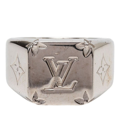 Louis Vuitton Monogram Signet Ring M Silver Metal