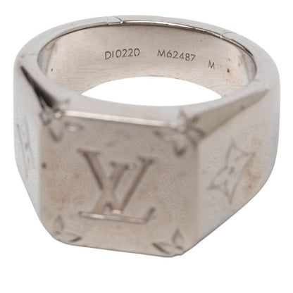 Louis Vuitton Monogram Signet Ring M Silver Metal — view 4