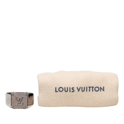Louis Vuitton Monogram Signet Ring M Silver Metal — view 7
