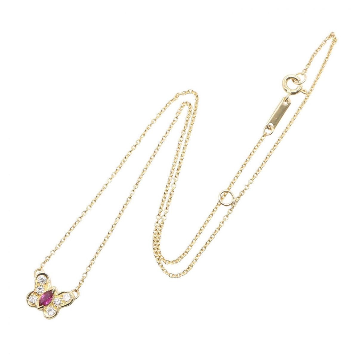 Van Cleef & Arpels Necklace Papillon Ruby Diamond 31.5 39 18K — view 2