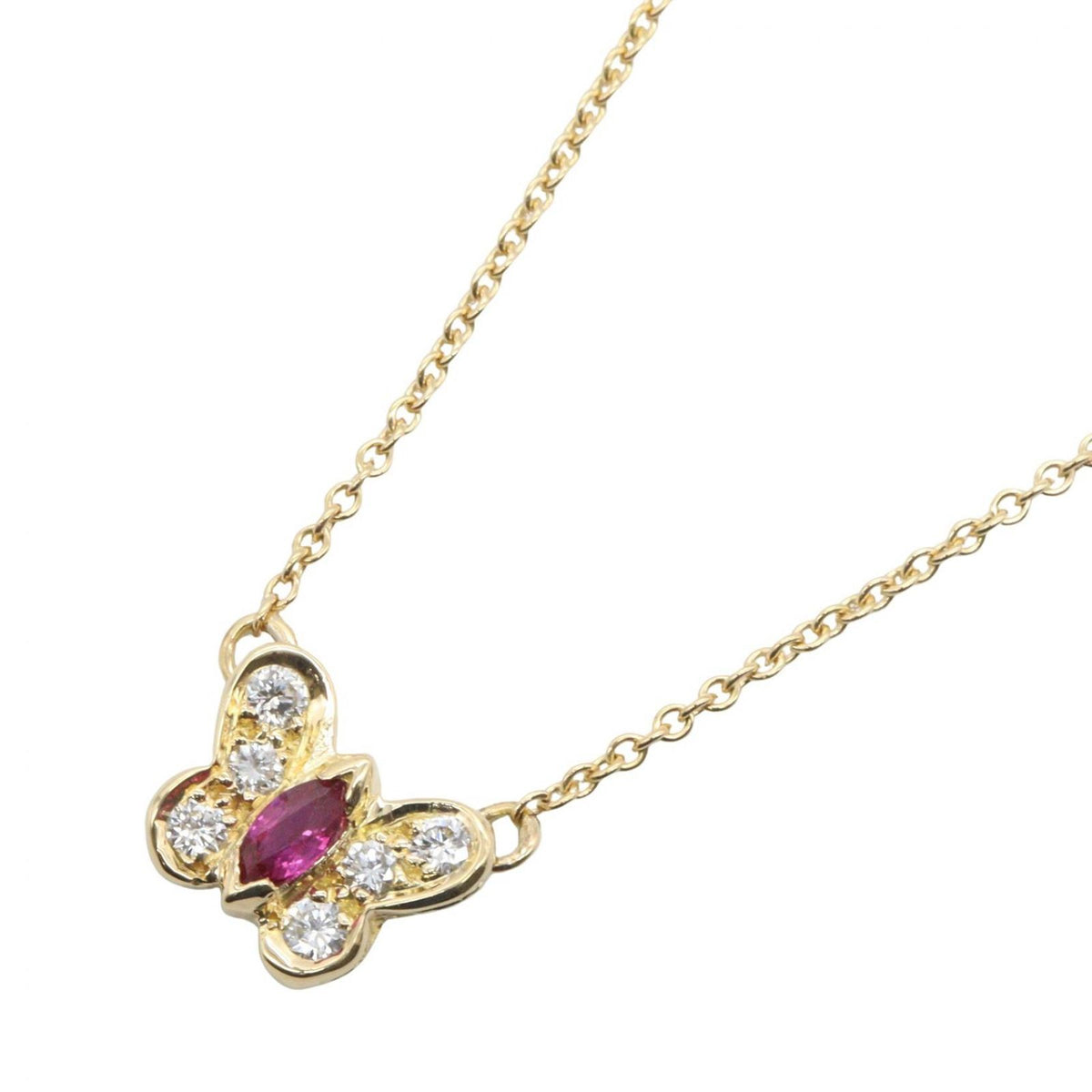 Van Cleef & Arpels Necklace Papillon Ruby Diamond 31.5 39 18K