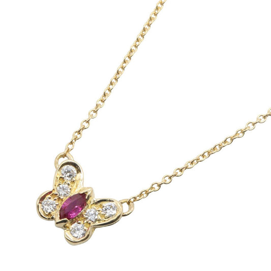 Van Cleef & Arpels Necklace Papillon Ruby Diamond 31.5 39 18K