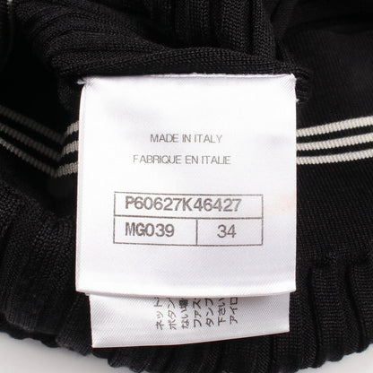 Chanel Knit CC Logo Short Sleeve Black Silk Sweater — view 5