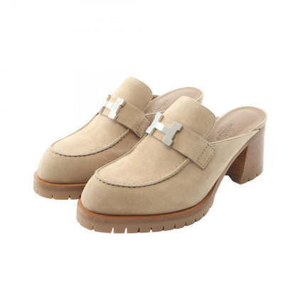 Hermes Mules Flor Suede