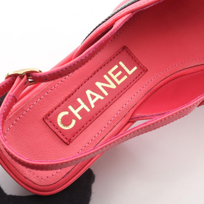 Chanel Sandals CC Logo Quilted Thick Sole Leather Patent — view 5