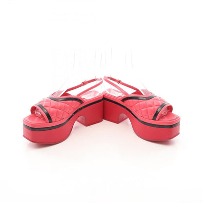 Chanel Sandals CC Logo Quilted Thick Sole Leather Patent — view 3