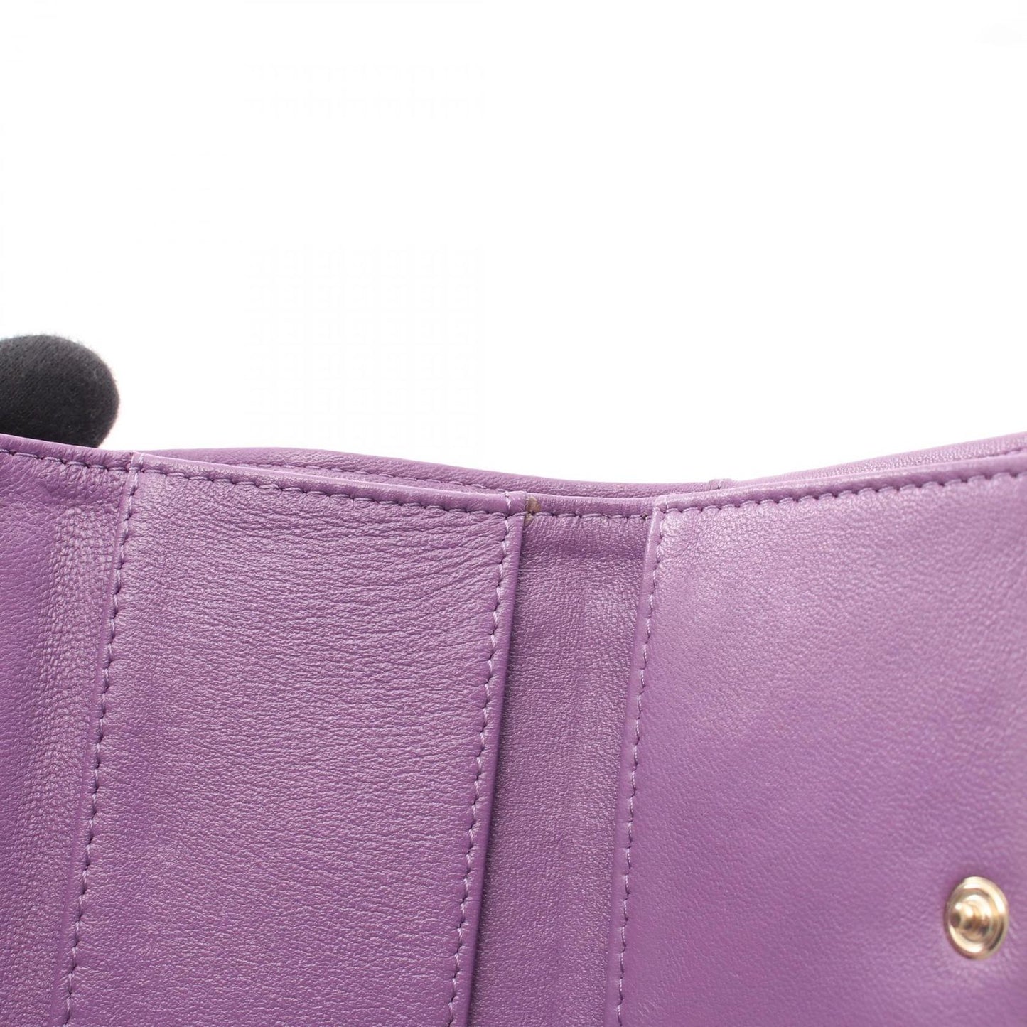 Chanel Trifold Wallet Classic Small Flap Quilted Purple Lambskin — view 8