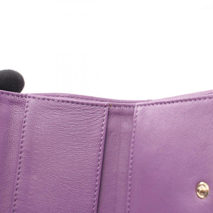 Chanel Trifold Wallet Classic Small Flap Quilted Purple Lambskin — view 8