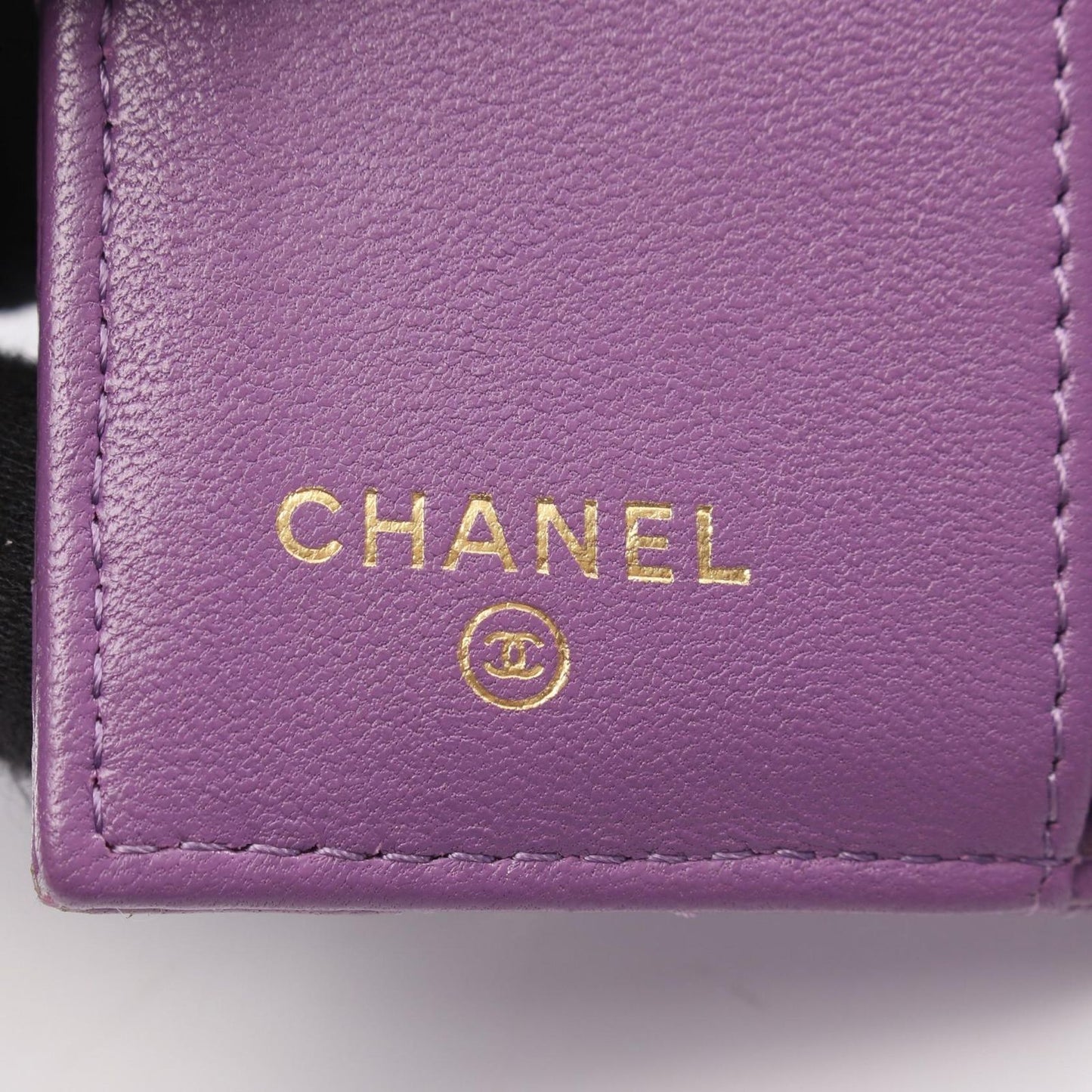 Chanel Trifold Wallet Classic Small Flap Quilted Purple Lambskin — view 5
