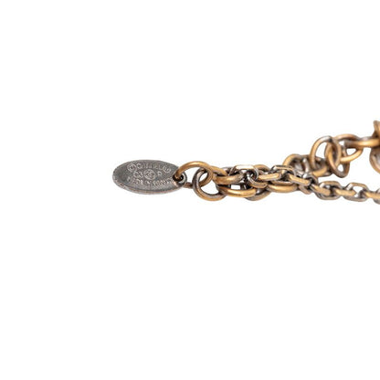 Chanel CC Logo Bone Motif Chain Pendant 03 Black Red Plated Plastic — view 4