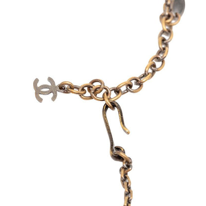Chanel CC Logo Bone Motif Chain Pendant 03 Black Red Plated Plastic — view 5