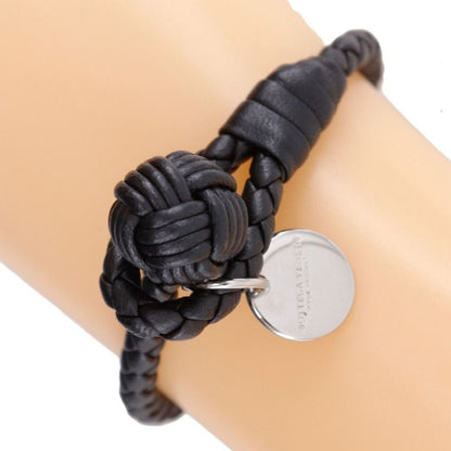 Bottega Veneta Intrecciato Leather Black Bracelet