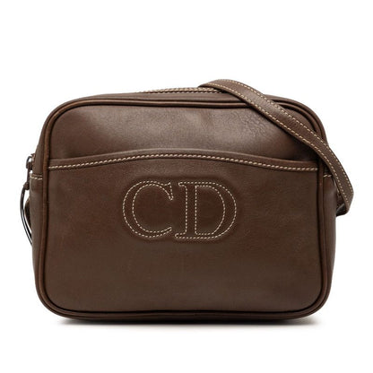 Dior Crossbody Shoulder Bag CD Logo Brown Leather
