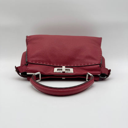 Fendi 2-Way Shoulder Bag Selleria Peekaboo Red Leather Turnlock — view 5