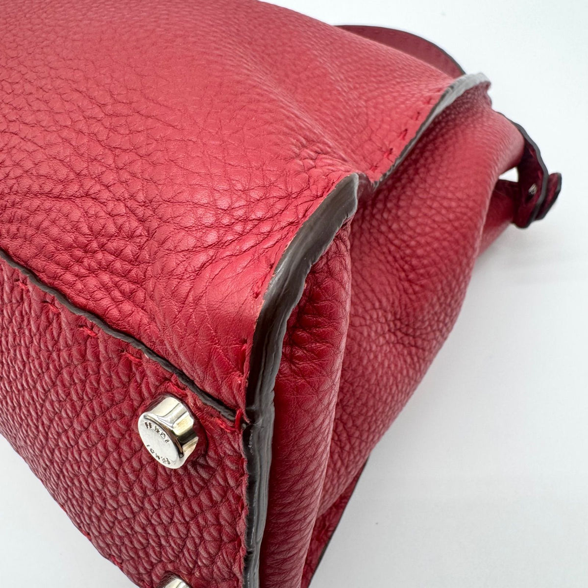 Fendi 2-Way Shoulder Bag Selleria Peekaboo Red Leather Turnlock — view 8