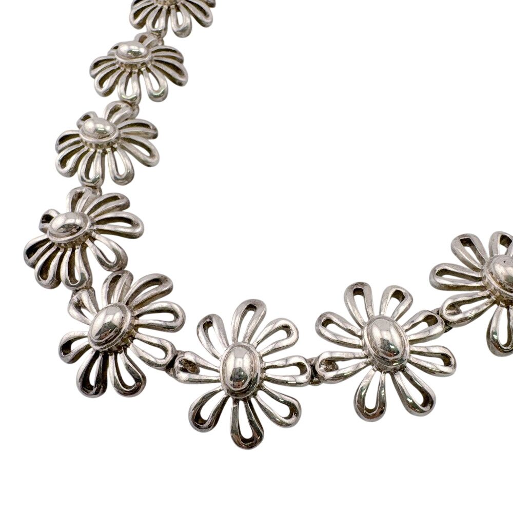 Tiffany & Co Daisy Flower Necklace 925 Sterling Silver Vintage Choker
