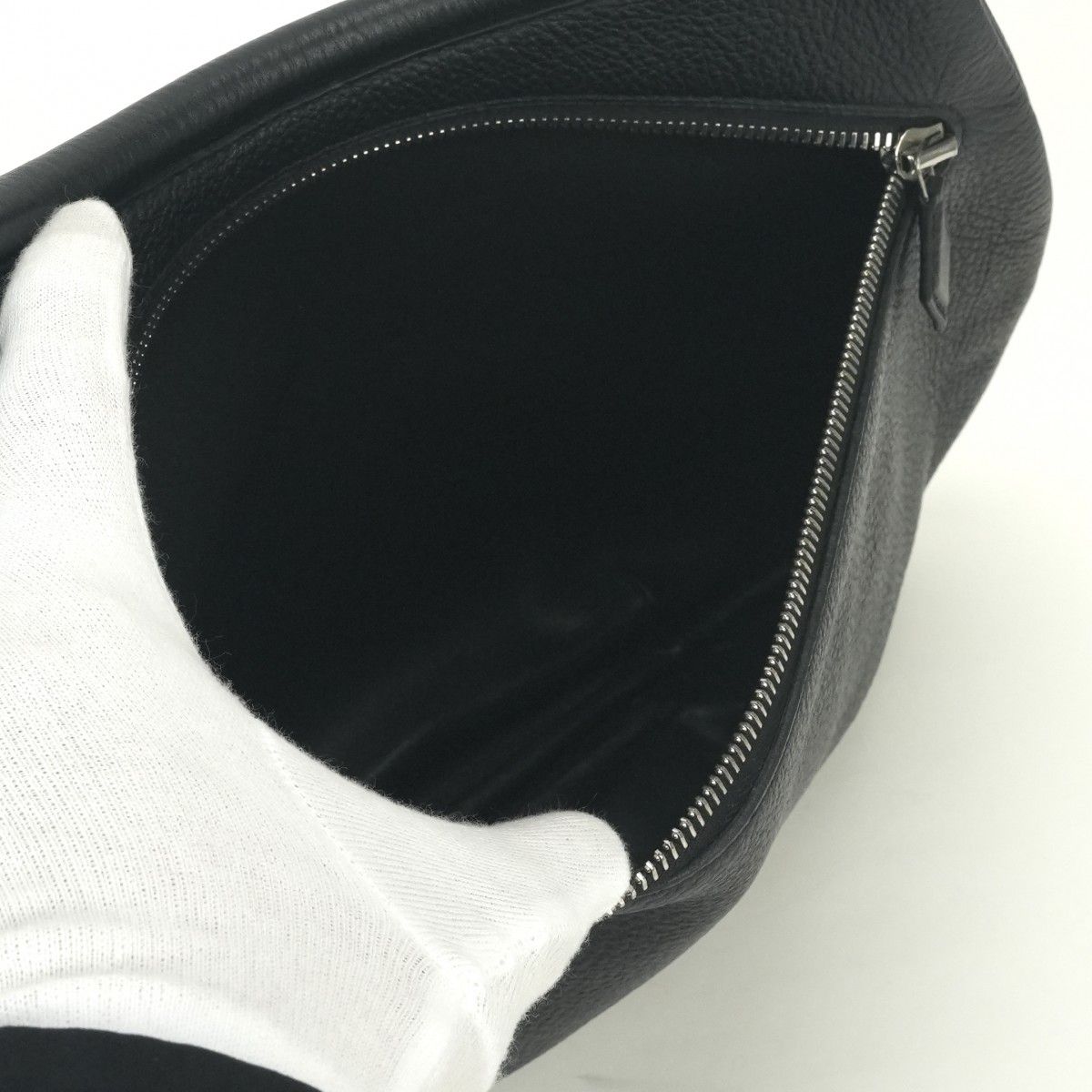 Hermes Kakawet Tote Shoulder Bag Togo Noir Black Silver — view 8