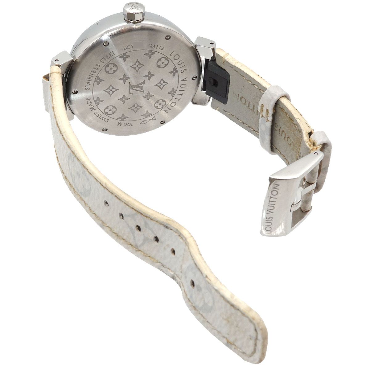 Louis Vuitton Tambour GM Monogram White Watch Quartz — view 4