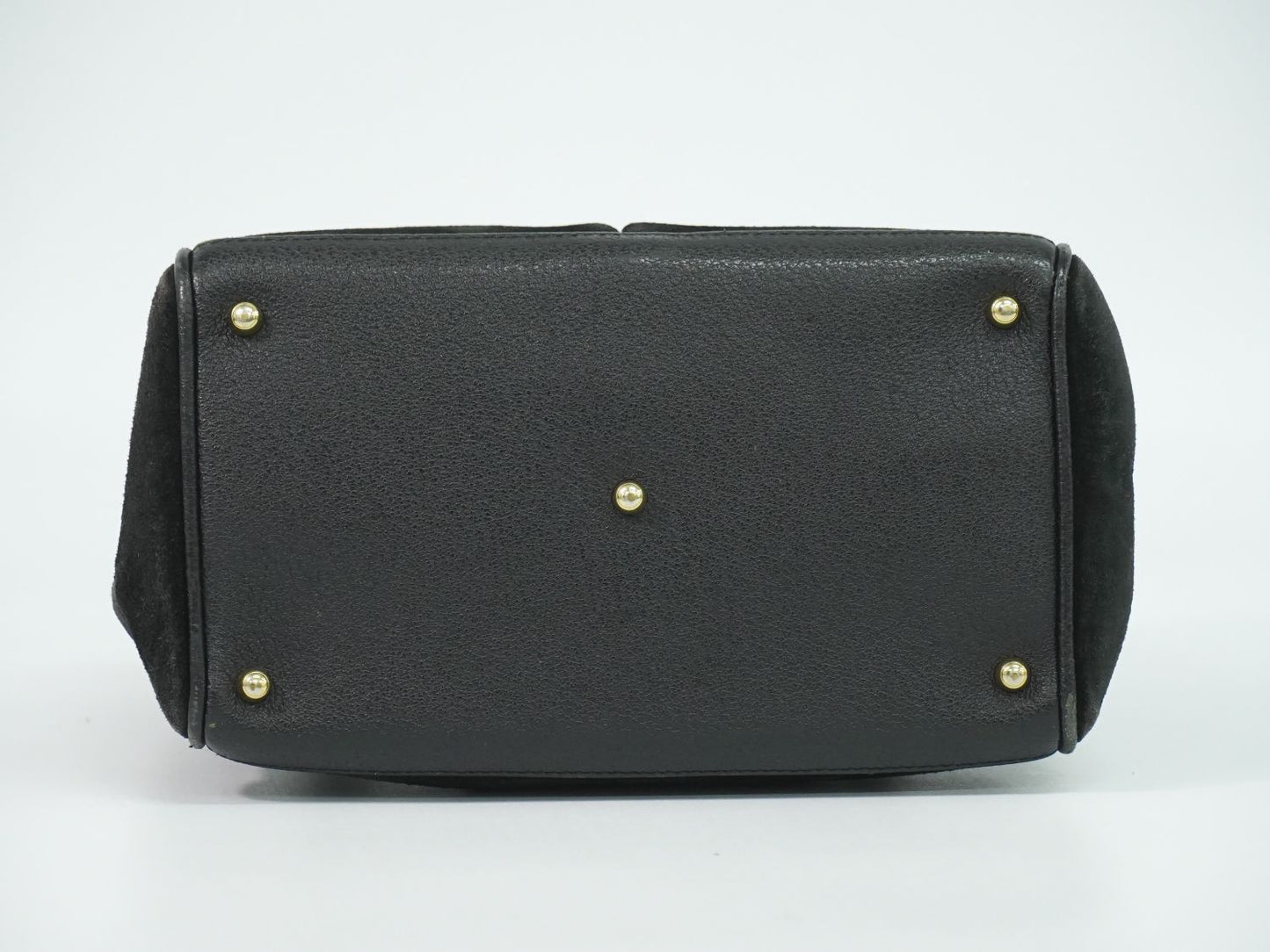 Gucci Bamboo Handbag Suede Leather Black — view 3