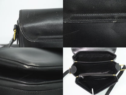 Celine Leather Shoulder Bag Pochette Black — view 8