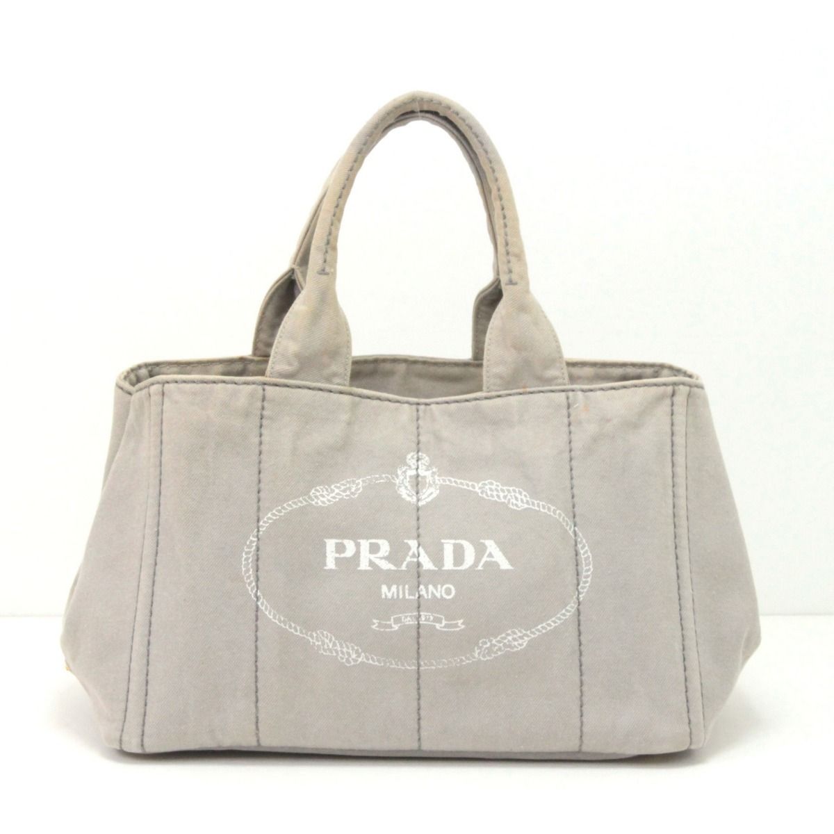 Prada Tote Bag Canapa Light Gray — view 2