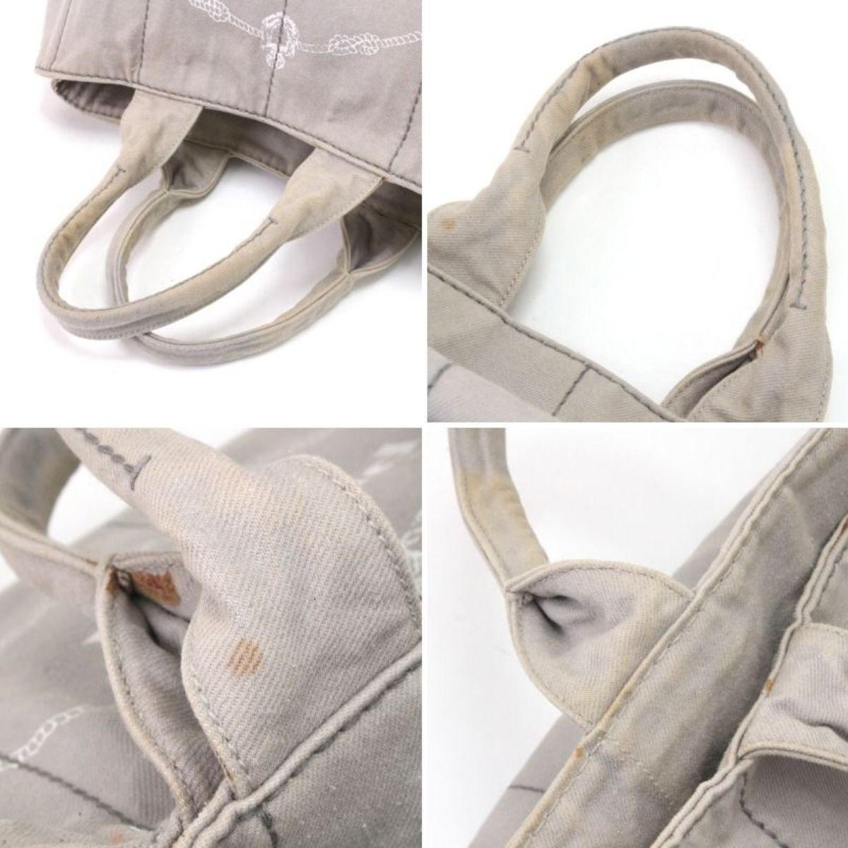 Prada Tote Bag Canapa Light Gray — view 4