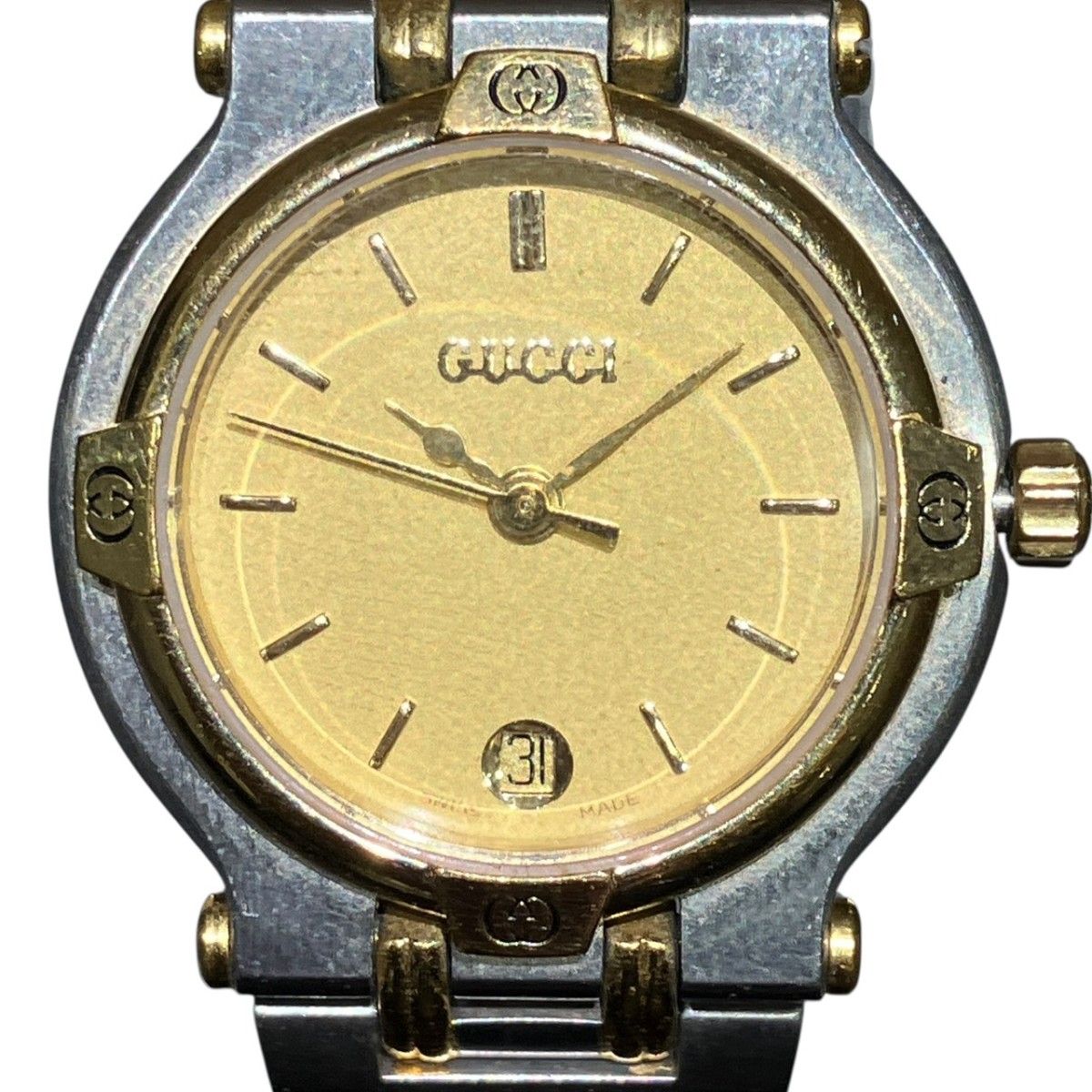Gucci Watch SS Quartz Gold Dial