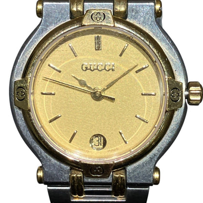 Gucci Watch SS Quartz Gold Dial